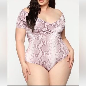 Plus size Snake bodysuit lavender size 1X